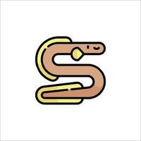 A snake is drawn in the shape of a letter s vector