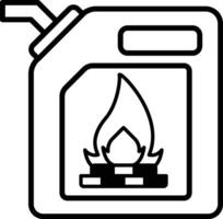A gas canister with a flame on it vector