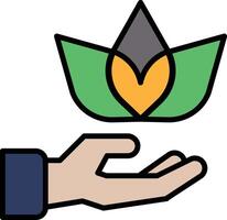 A hand holding a leaf with a heart in the middle vector