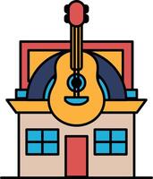 A house with a guitar on top of it vector