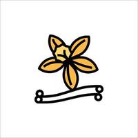 A flower with a ribbon on it vector
