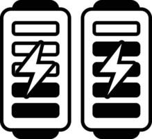 Two batteries with a lightning bolt on them vector