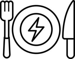 A plate with a knife with a lightning bolt in the middle vector
