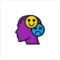 A person with two faces and a smiley face vector