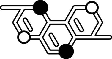 A drawing of a molecule with four different balls vector