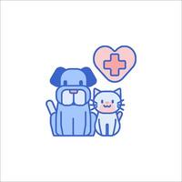 A dog and cat are sitting next to each other vector
