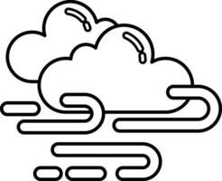 A black and white cloud with a white line in the middle vector