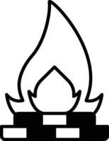 A flame is drawn on a background vector