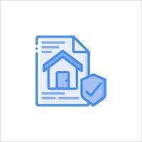 A house with a check mark and a document icon vector
