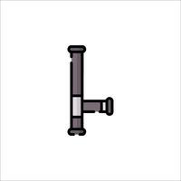 A pipe with a handle on it in a flat style vector