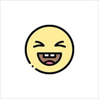 A smiley face with a mouth open and a tongue vector