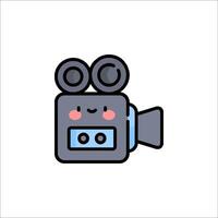 A cartoon camera icon with a smiley face vector