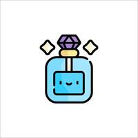 A perfume bottle with a smiley face on it vector