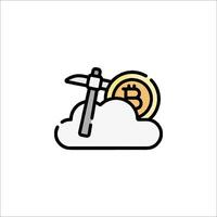 Bitcoin cloud mining icon vector