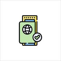 A passport with a globe icon vector
