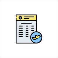 A document with a check mark and a button vector