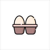Two eggs in a basket icon vector