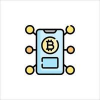 Bitcoin mobile phone icon illustration vector