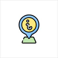 A map pin with a fish on it vector