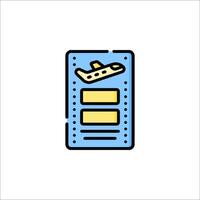 A ticket with a plane on it vector