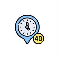 A clock and a 40 on a white background vector