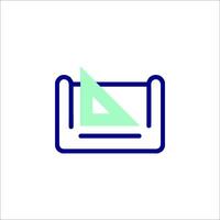 A blue and green triangle icon on a white background vector