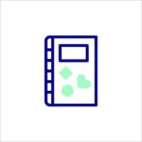 A notebook icon with a heart on it vector