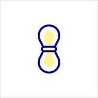 A blue and yellow icon of a clock vector
