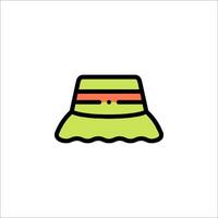 A green hat with a red stripe on it vector