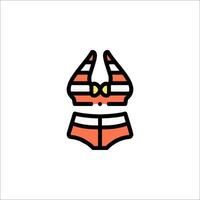 A bikini top and shorts on a white background vector