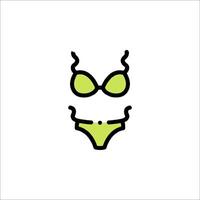 A green bikini with a green bow on it vector