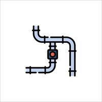 A pipe with a red light on it vector