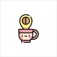 A cute cup with a heart on it vector
