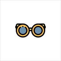 A pair of glasses with a yellow and blue frame vector