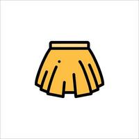A yellow skirt icon on a white background vector