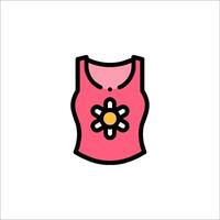 A pink tank top with a flower on it vector
