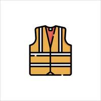 A yellow vest with a red stripe on the front vector