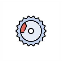 A gear wheel with a red arrow on it vector