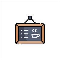 A coffee cup and a menu on a blackboard vector