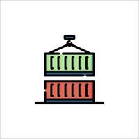 A stack of boxes with a red and green color vector