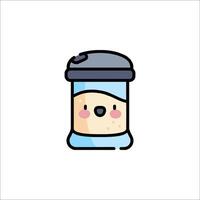 A cute jar with a face on it vector