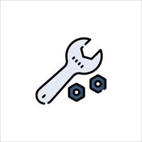 A wrench and nuts icon on a white background vector