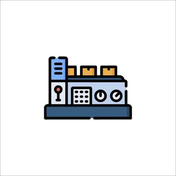 un computadora con un monitor y teclado icono vector