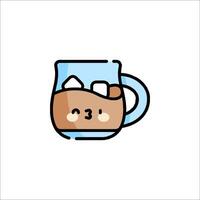 A cup of coffee with a face on it vector