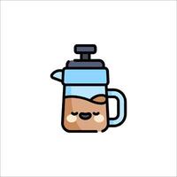 A coffee maker with a face on it vector