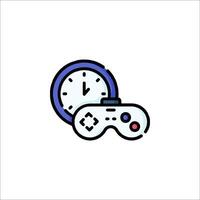 A game controller and clock icon vector