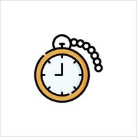 A clock with a chain attached to it vector