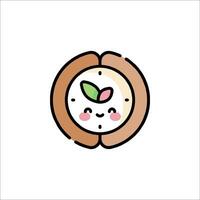 A clock with a smiley face and leaves on it vector