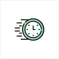 A clock icon with a green and black background vector