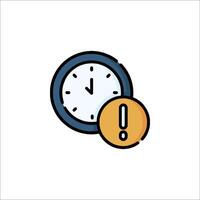 A clock and an exclamation mark icon vector